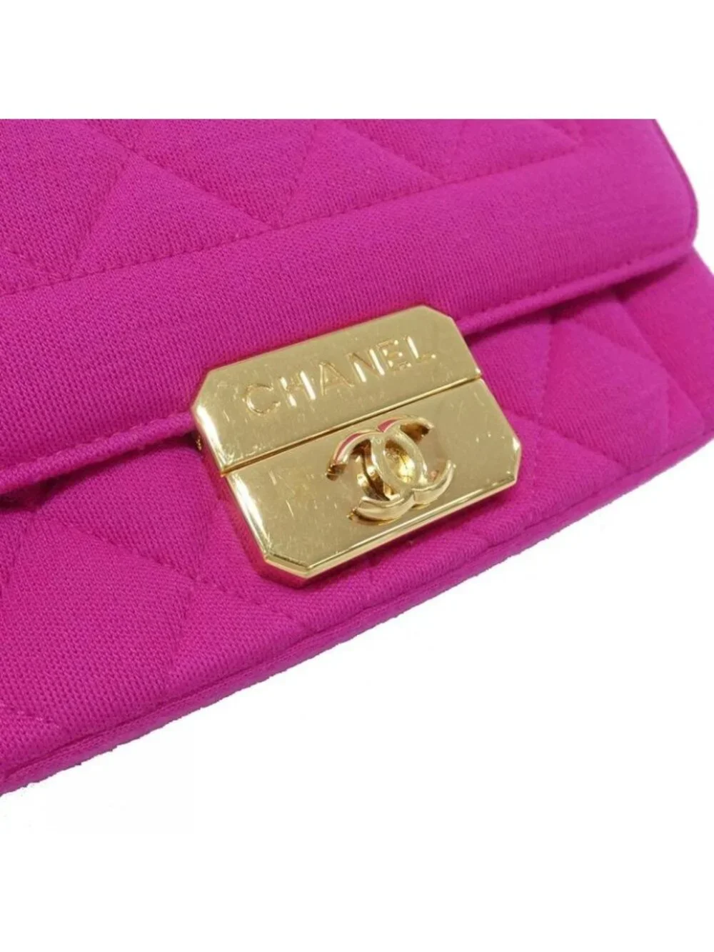 Chanel Shoulder Bag Canvas Gold - Picture 6 of 9